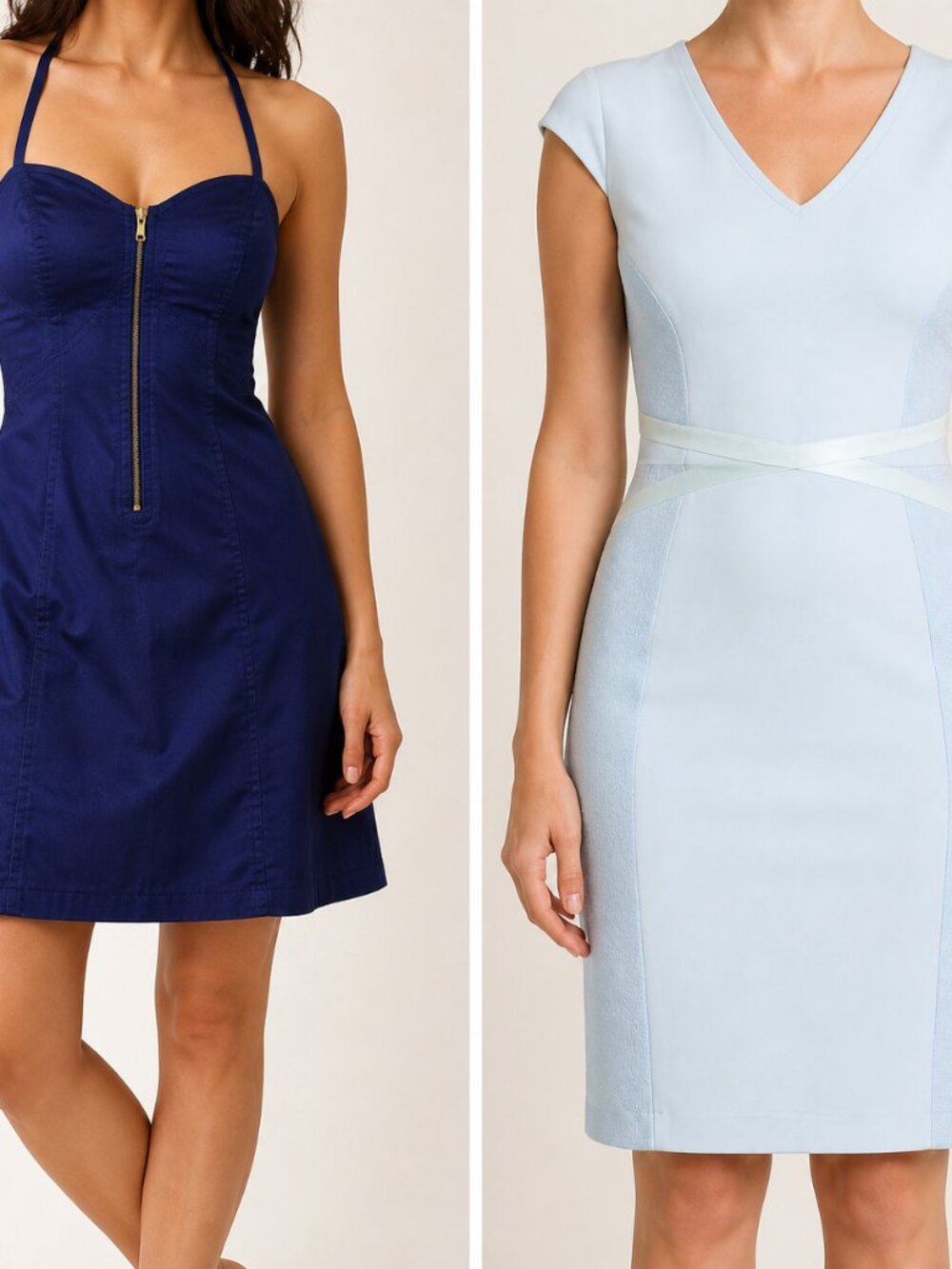French Connection 2-Dress Bundle Navy Ice Blue Size 0
